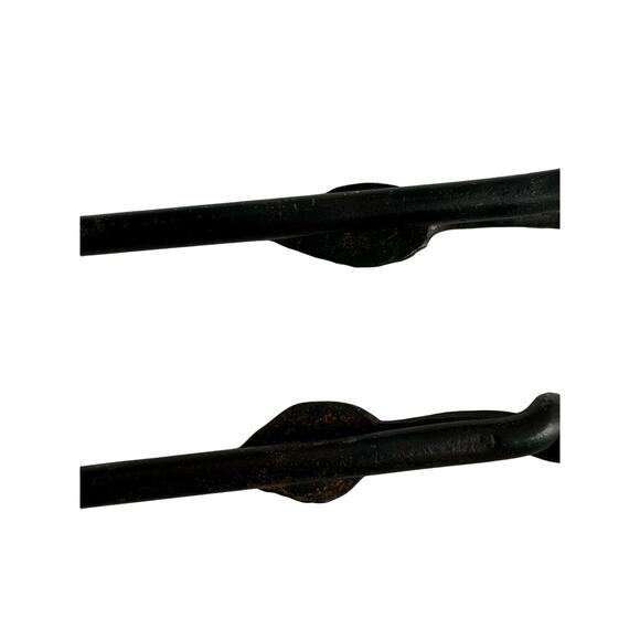 Forged Metal BarBQ Tools Twisted Leaf Design Original Box Texas Signed Set of 2 - Picture 12 of 16